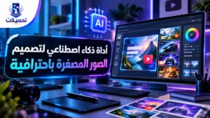 أيقونة اداة ذكاء اصطناعي لتصميم الصور المصغرة باحترافية